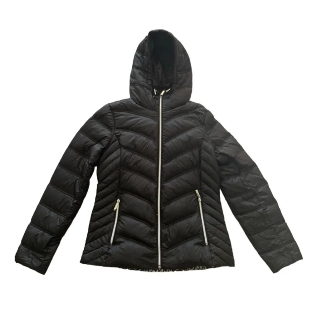 MICHAEL Kors black quilted nylon packable puffer black jacket Size S - Picture 5 of 14